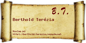 Berthold Terézia névjegykártya